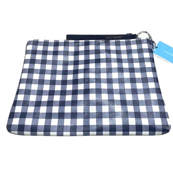 Draper James Blue Checkered Gingham Wristlet Pouch Wallet Bag - NWT Southern - Picture 4 of 15